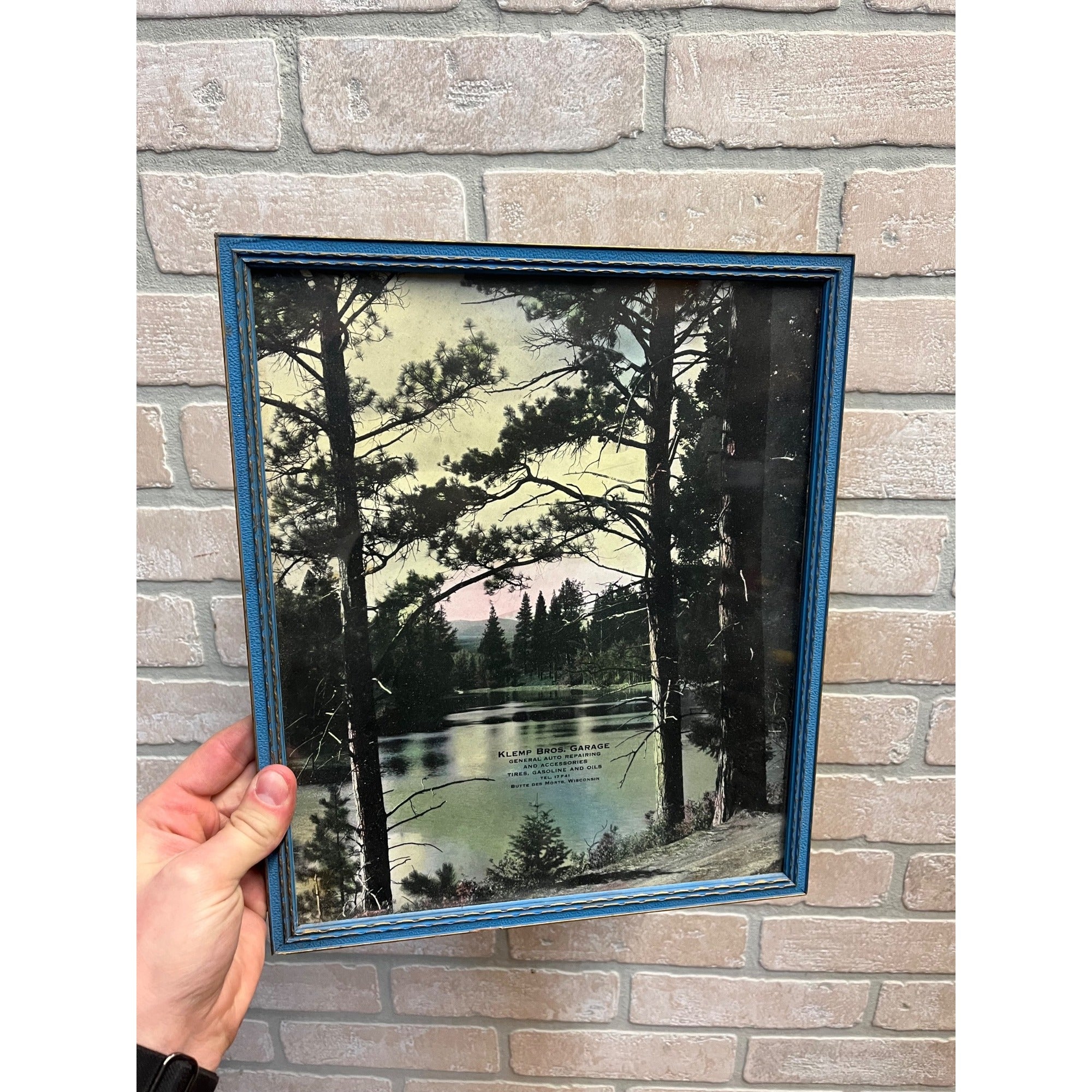 Vintage Klemp Bros Garage Butte De Morts Wisconsin Advertising Sign Gas Oil Wis