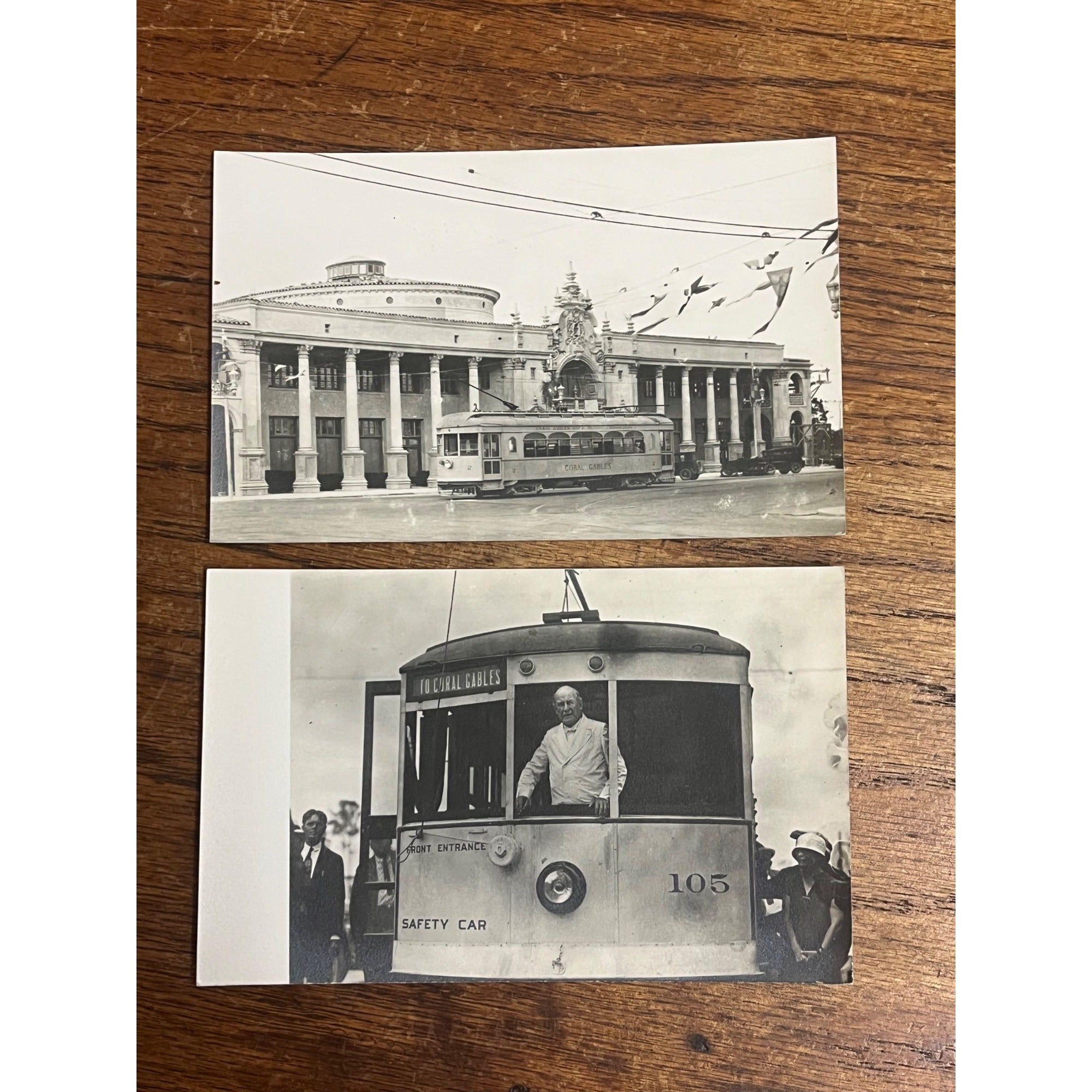 William Jennings Bryan Speech RPPC Post card Coral Gables Streetcar (2) 1960s