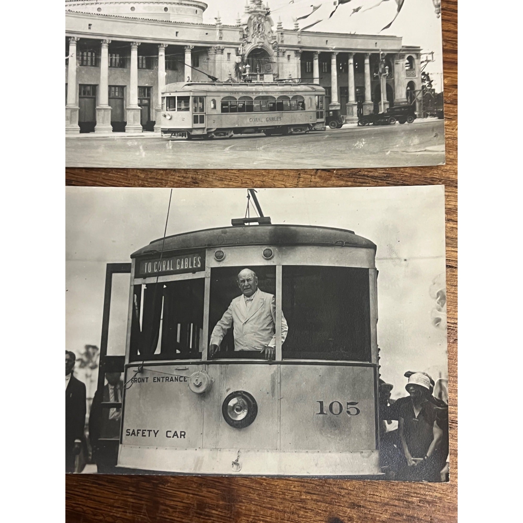 William Jennings Bryan Speech RPPC Post card Coral Gables Streetcar (2) 1960s