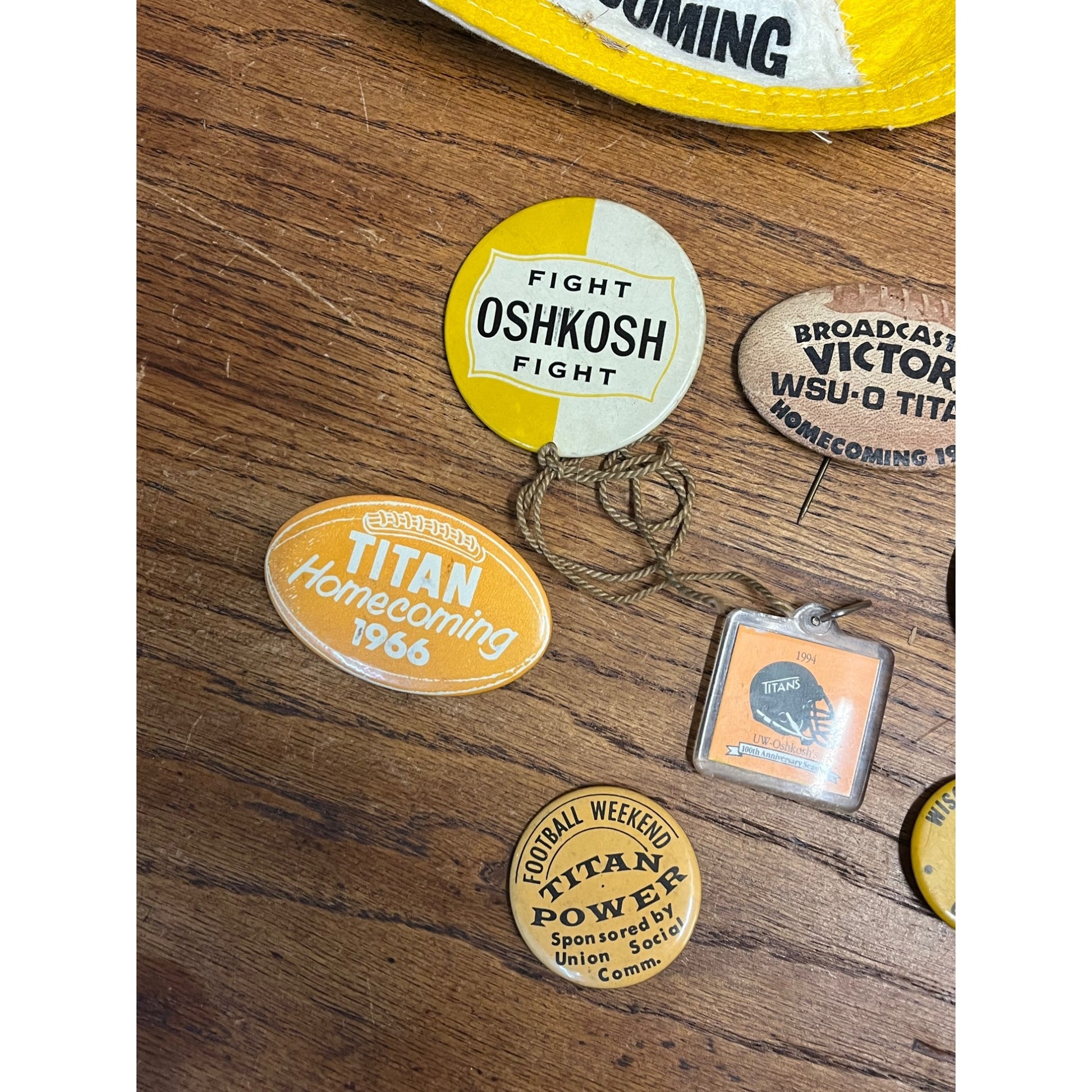 Oshkosh State College OSC Homecoming Hat Wisconsin University Titans Pins Football