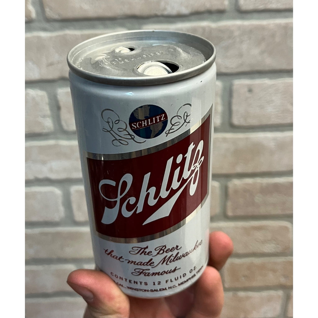 Vintage Schlitz Milwaukee Beer Push First Aluminum Can