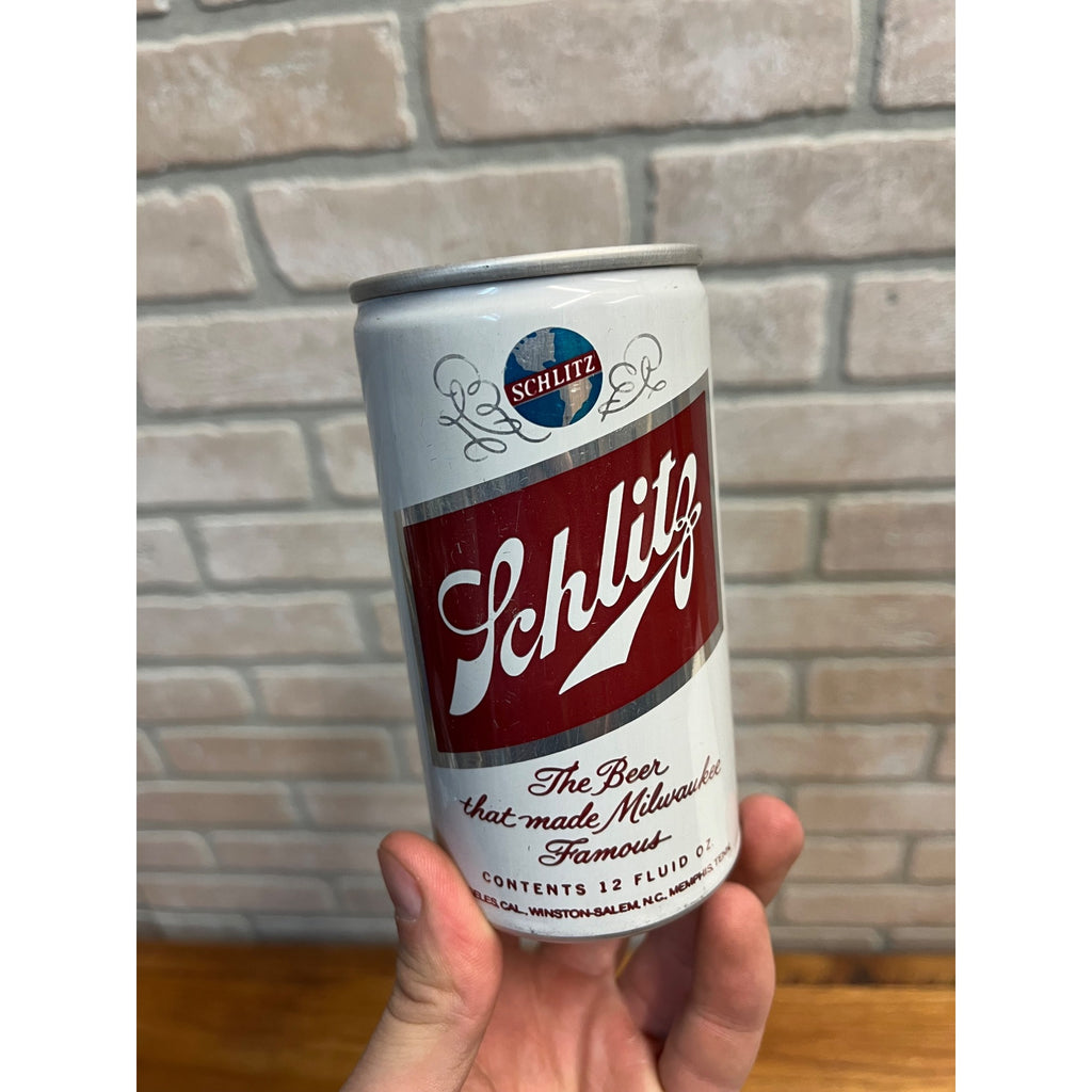 Vintage Schlitz Milwaukee Beer Push First Aluminum Can