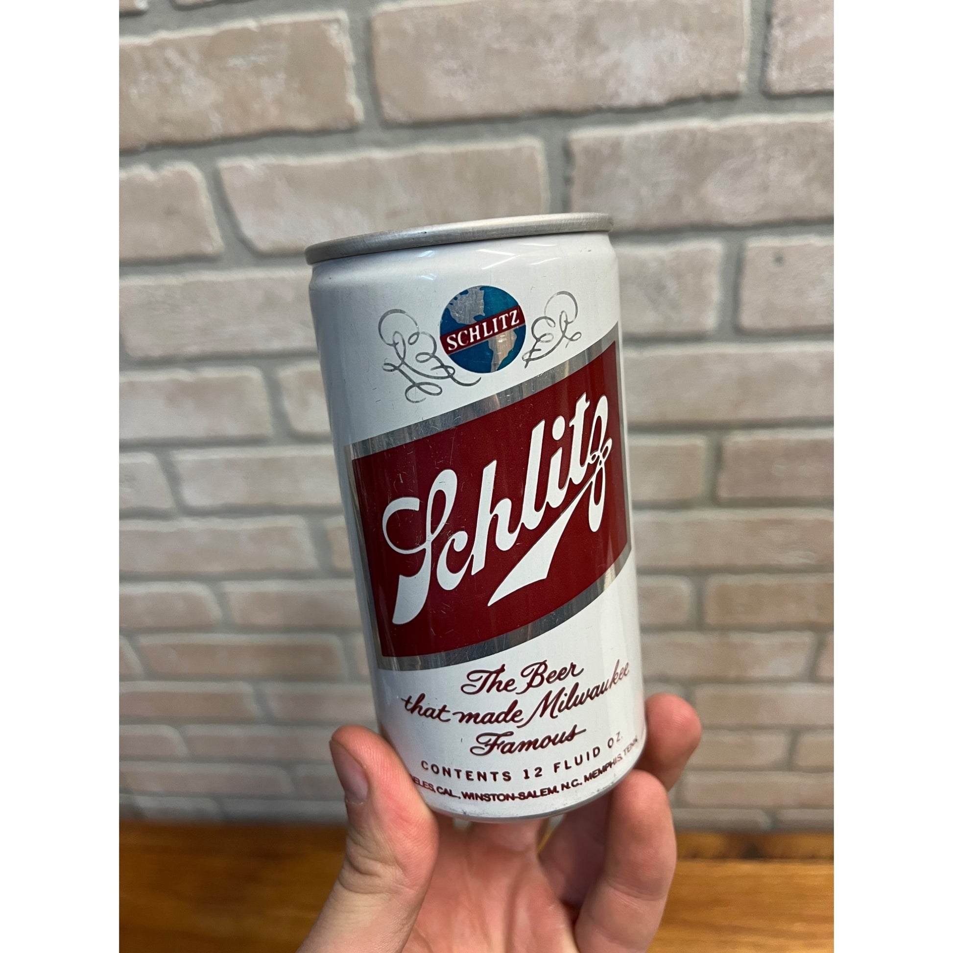 Vintage Schlitz Milwaukee Beer Push First Aluminum Can