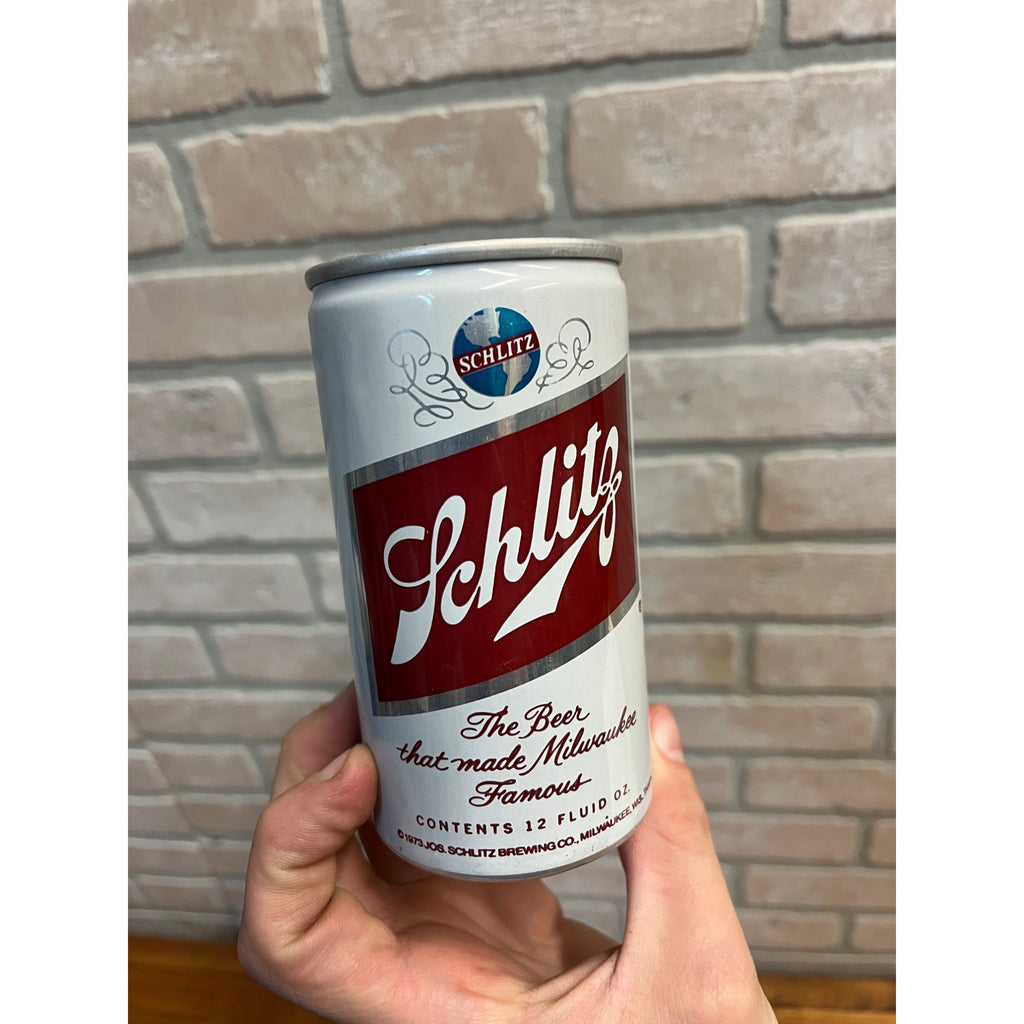 Vintage Schlitz Milwaukee Beer Push First Aluminum Can