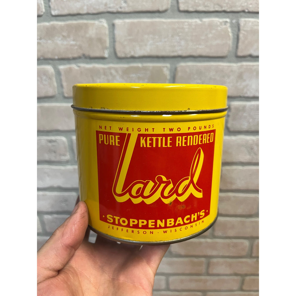 Vintage Stoppenbach's Lard Tin Advertising / Jefferson, WI / Wisconsin
