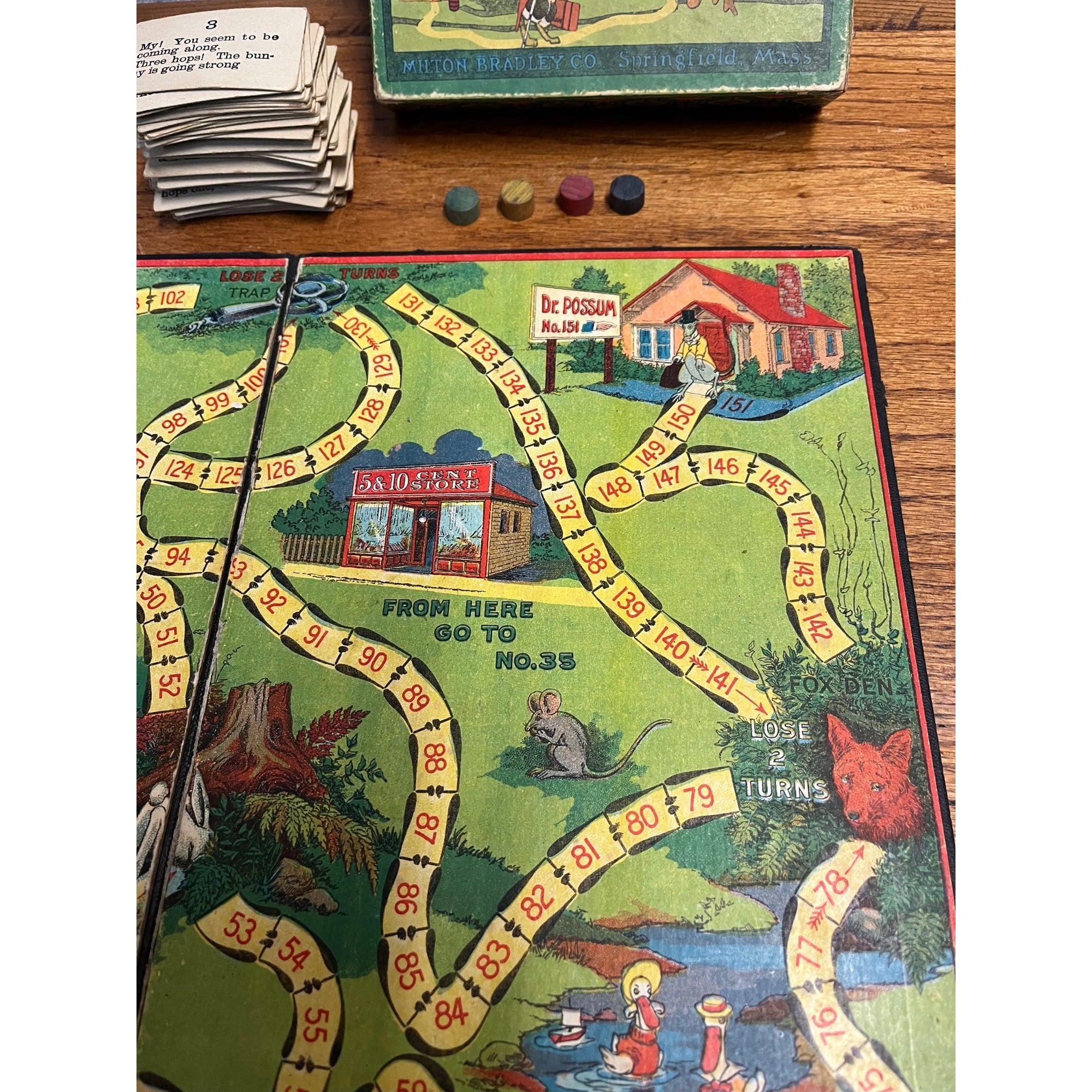 Antique Early 1900 Uncle Wiggily Board Game 4817 Milton Bradley Howard Garis