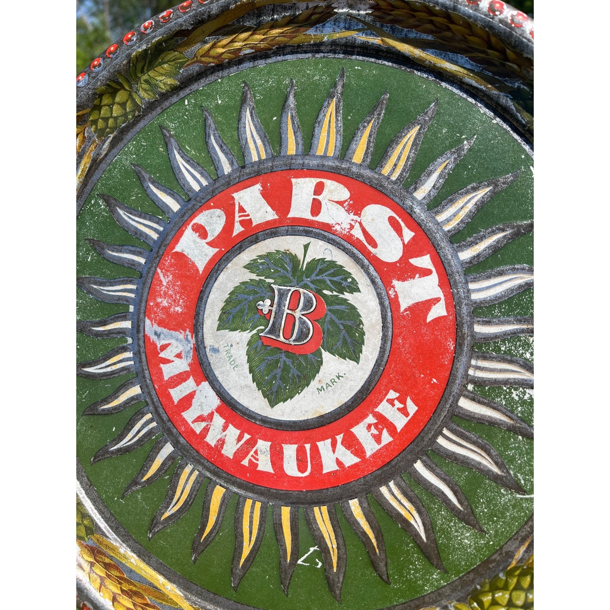 Pre-Prohibition Pabst Blue Ribbon Beer Milwaukee Advertising Serving Tray