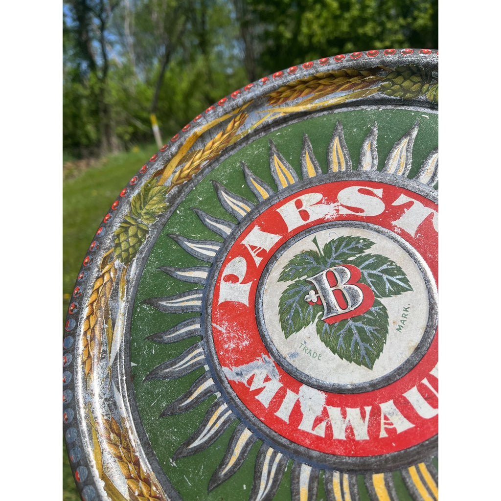Pre-Prohibition Pabst Blue Ribbon Beer Milwaukee Advertising Serving Tray