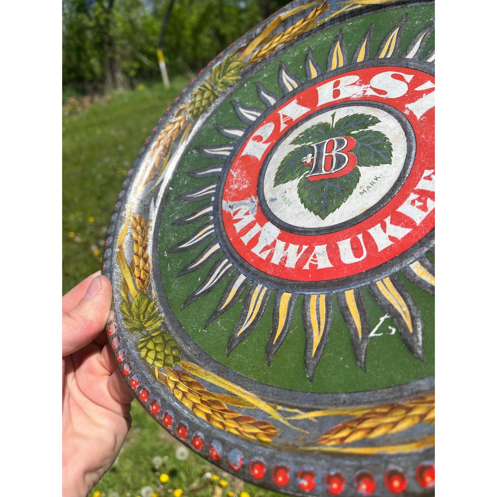 Pre-Prohibition Pabst Blue Ribbon Beer Milwaukee Advertising Serving Tray