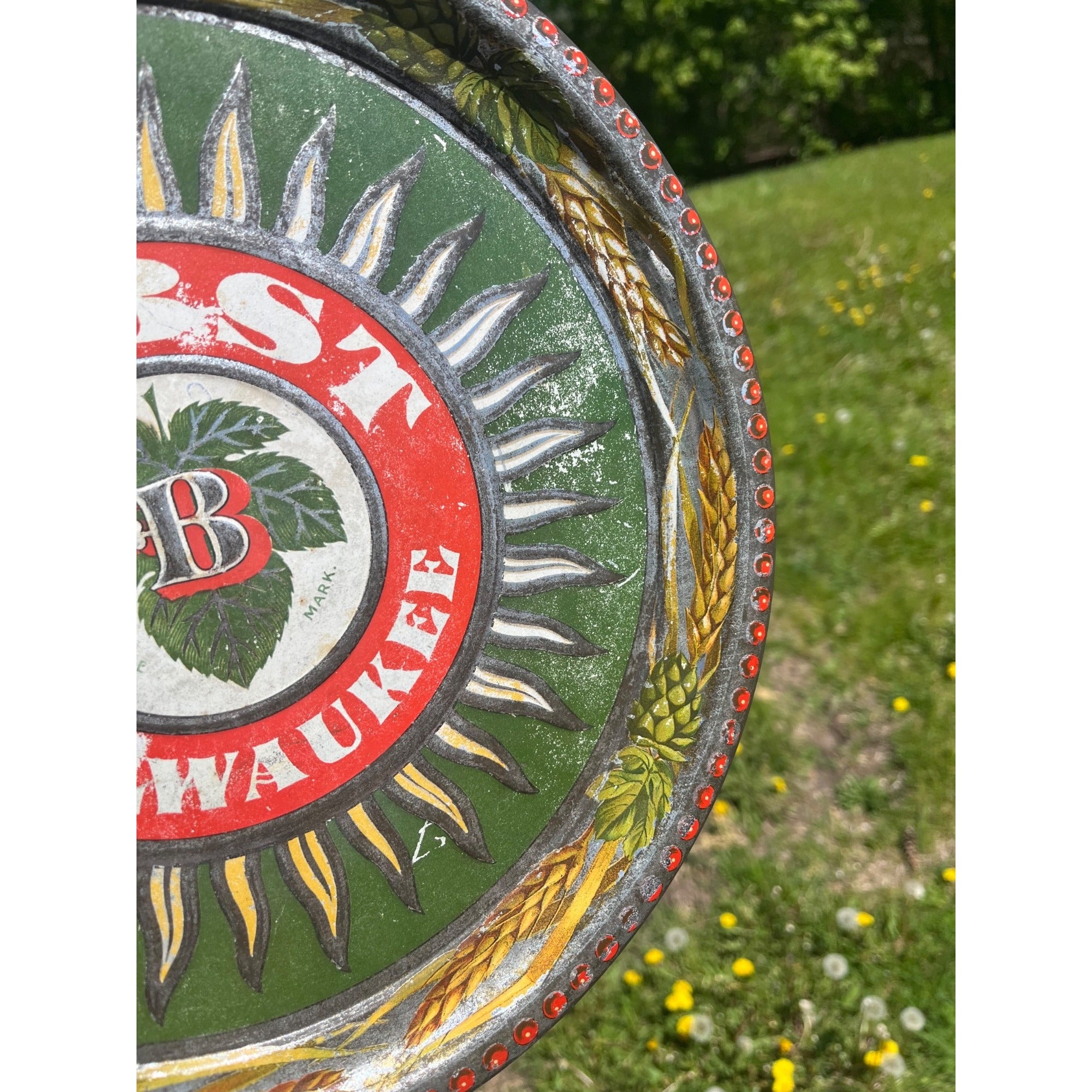 Pre-Prohibition Pabst Blue Ribbon Beer Milwaukee Advertising Serving Tray