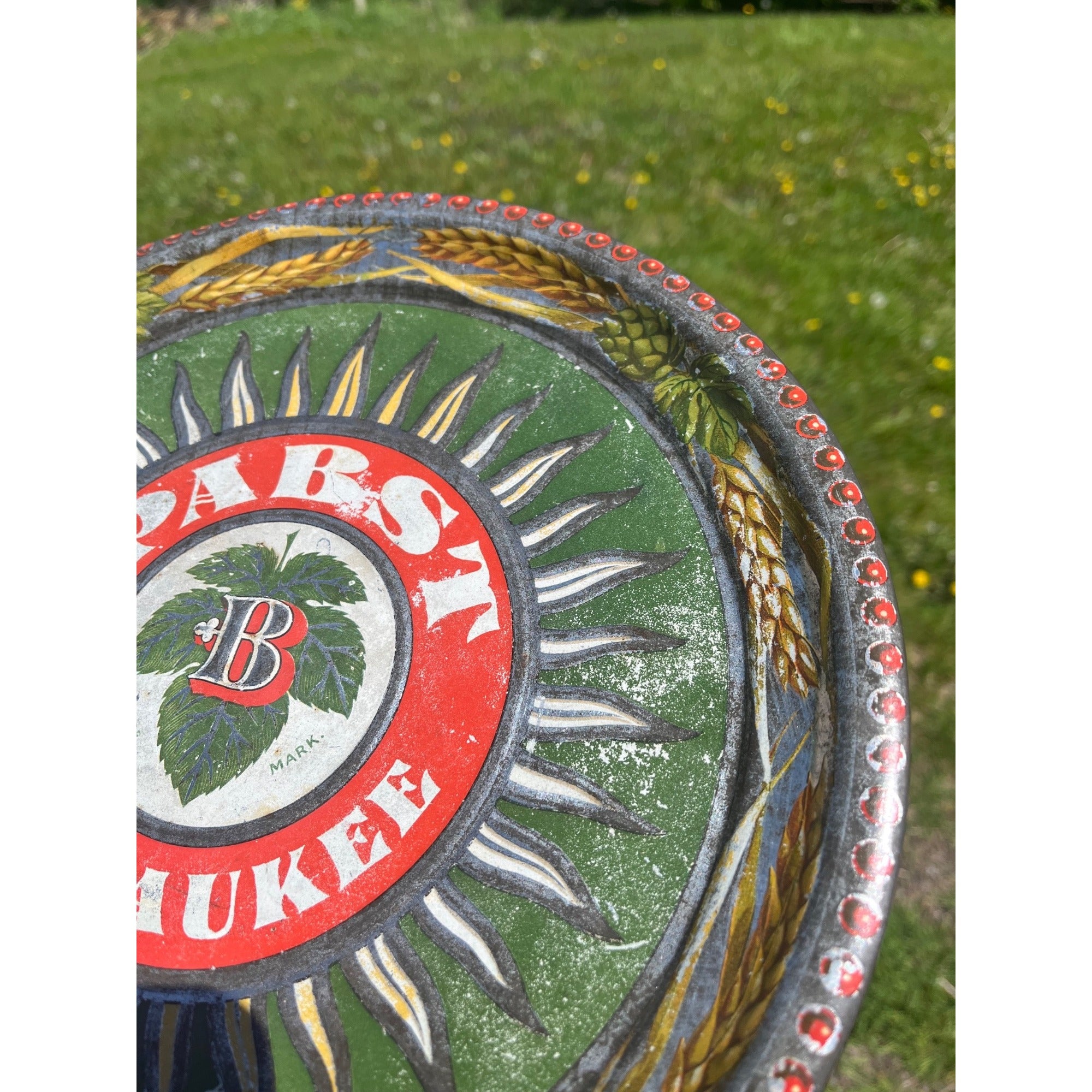 Pre-Prohibition Pabst Blue Ribbon Beer Milwaukee Advertising Serving Tray