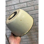 Antique Primitive Graniteware Green and Cream / Off White / Set of two Pots/ / Farmhouse/ Kitchen Decor