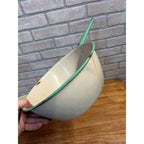 Antique Primitive Graniteware Green and Cream / Off White / Set of two Pots/ / Farmhouse/ Kitchen Decor