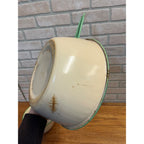 Antique Primitive Graniteware Green and Cream / Off White / Set of two Pots/ / Farmhouse/ Kitchen Decor