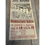 Vintage c1910 Original Ringling Bros Circus Soo Line Railroad Broadside Poster