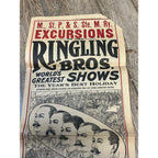 Vintage c1910 Original Ringling Bros Circus Soo Line Railroad Broadside Poster