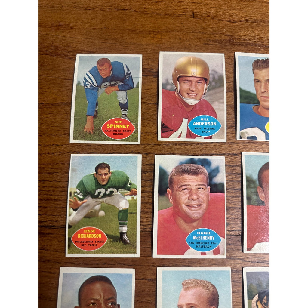 1960 Topps Football Cards Lot (10) Paul Hornung, Browns Team ++