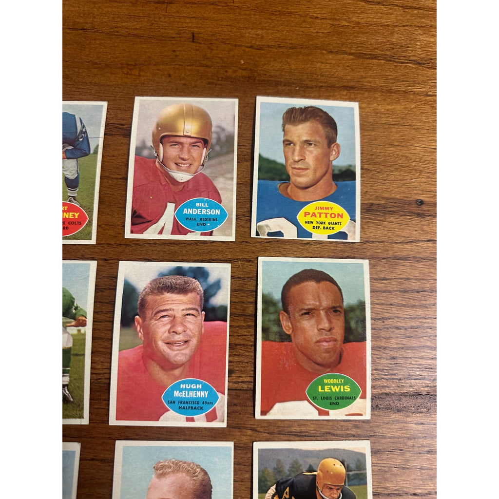 1960 Topps Football Cards Lot (10) Paul Hornung, Browns Team ++
