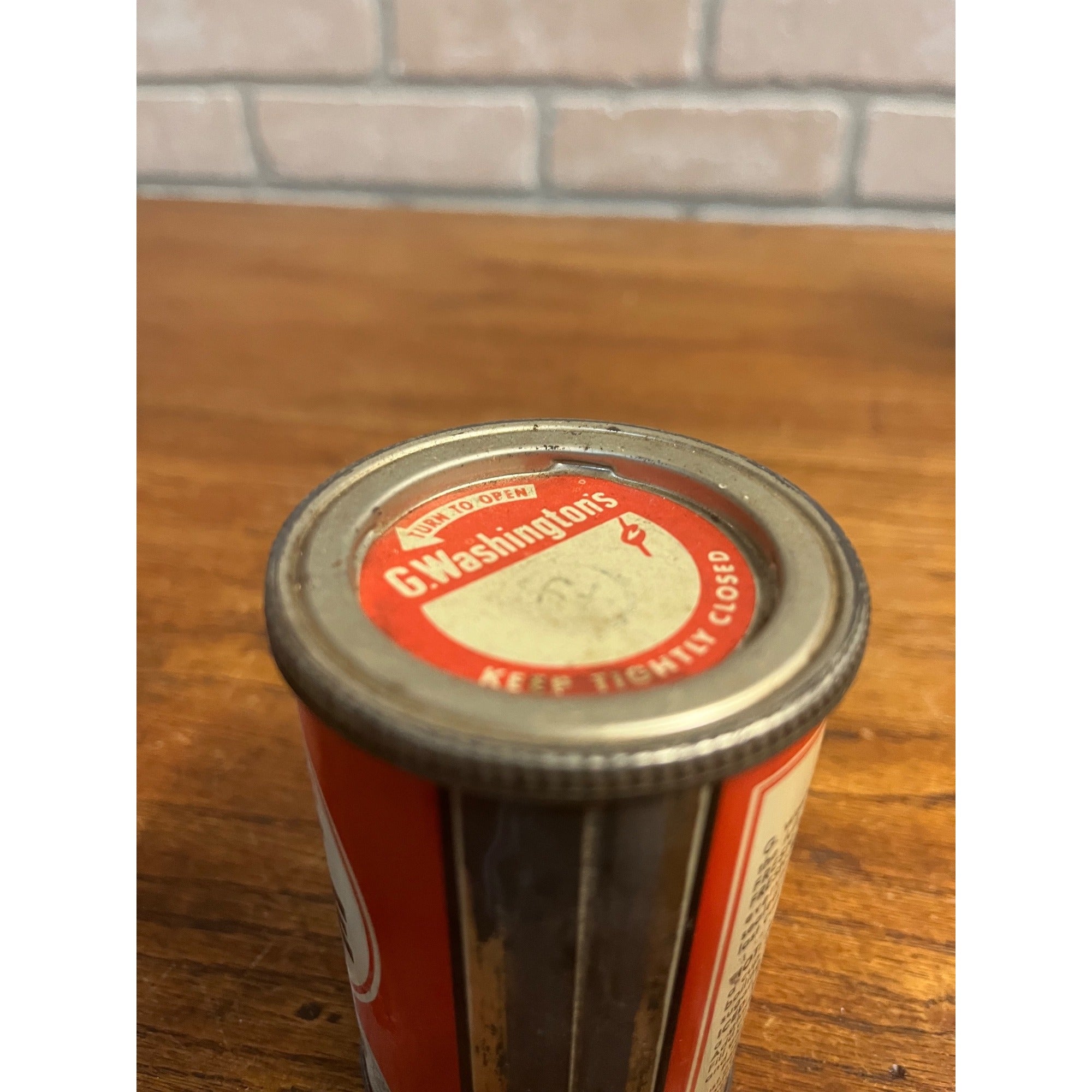 Vintage G. Washington's Instant Coffee Tin 4oz Empty Advertising Kitchen