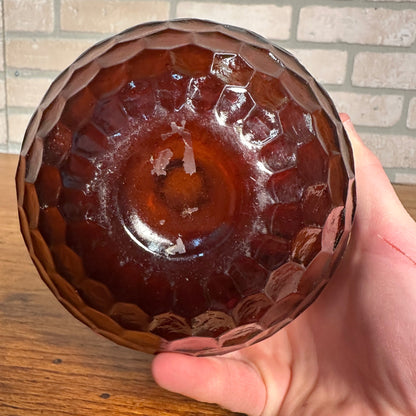 Antique Korbeline Antique Honeycomb Grenade Amber Brown Glass Medicine Bottle