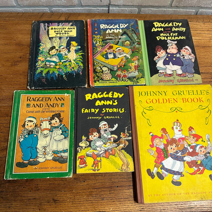 Vintage Raggedy Ann Book Lot 1930s-1950s Lot of 5 Gruelle Childrens Books