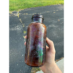 Vintage Embossed Glass Eskays Albumenized Food Jar / Bottle Hazed