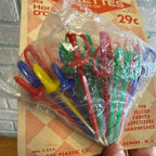 Vintage 1950s Ren-Gay Plastics Pickettes Appetizer Cocktail New Old Stock