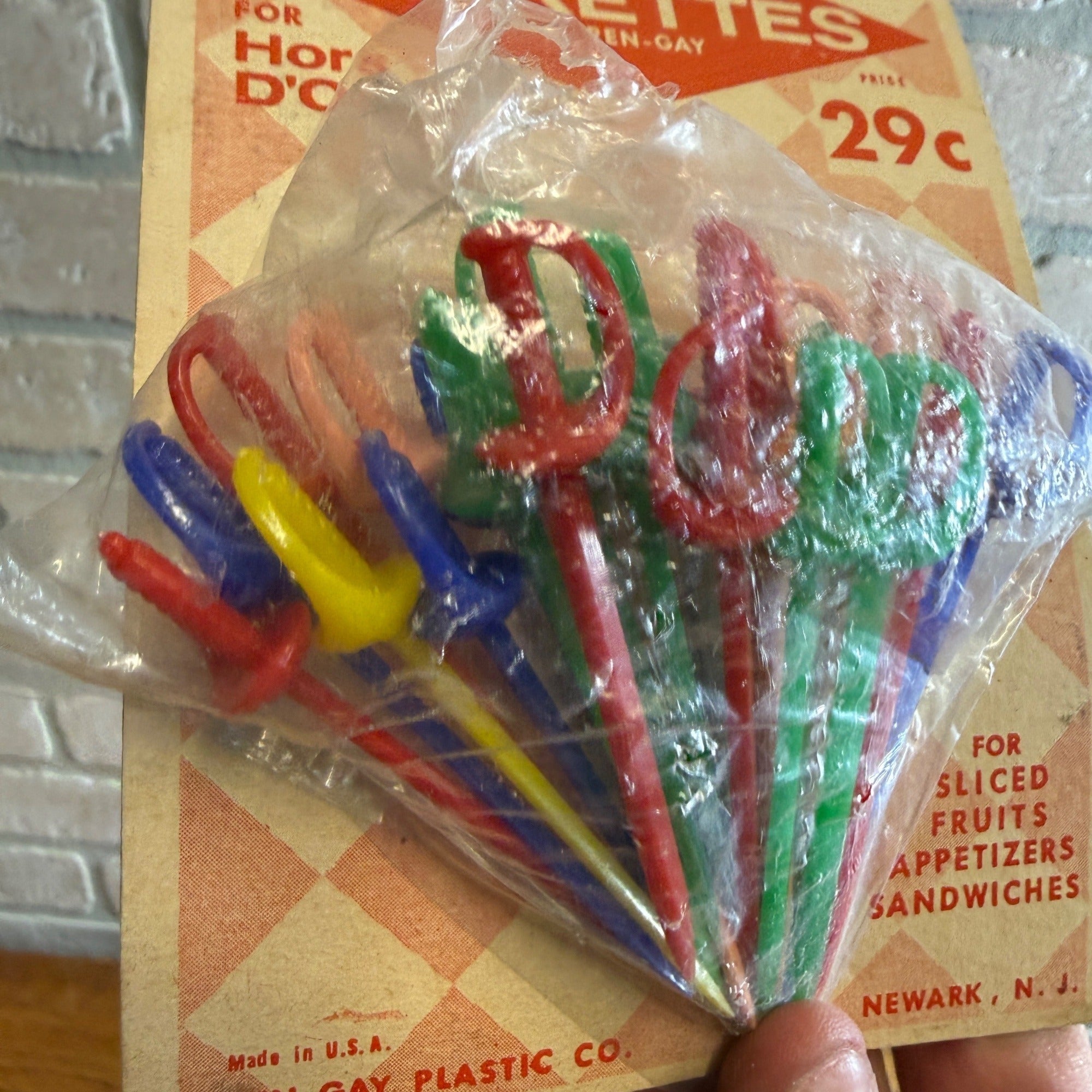 Vintage 1950s Ren-Gay Plastics Pickettes Appetizer Cocktail New Old Stock