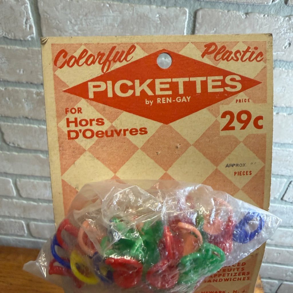 Vintage 1950s Ren-Gay Plastics Pickettes Appetizer Cocktail New Old Stock