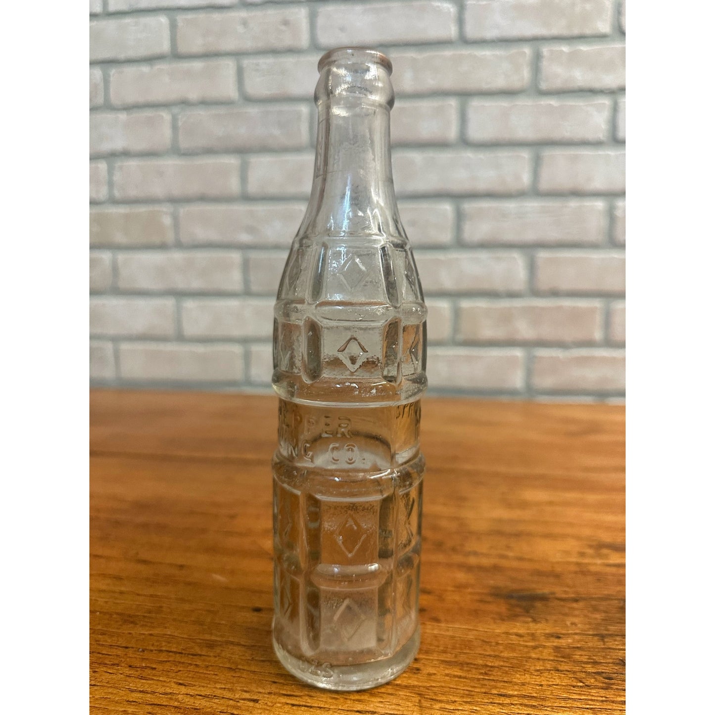 1940s Dr Pepper Embossed Soda Bottle Diamond Pattern Springfield Illinois Vintage