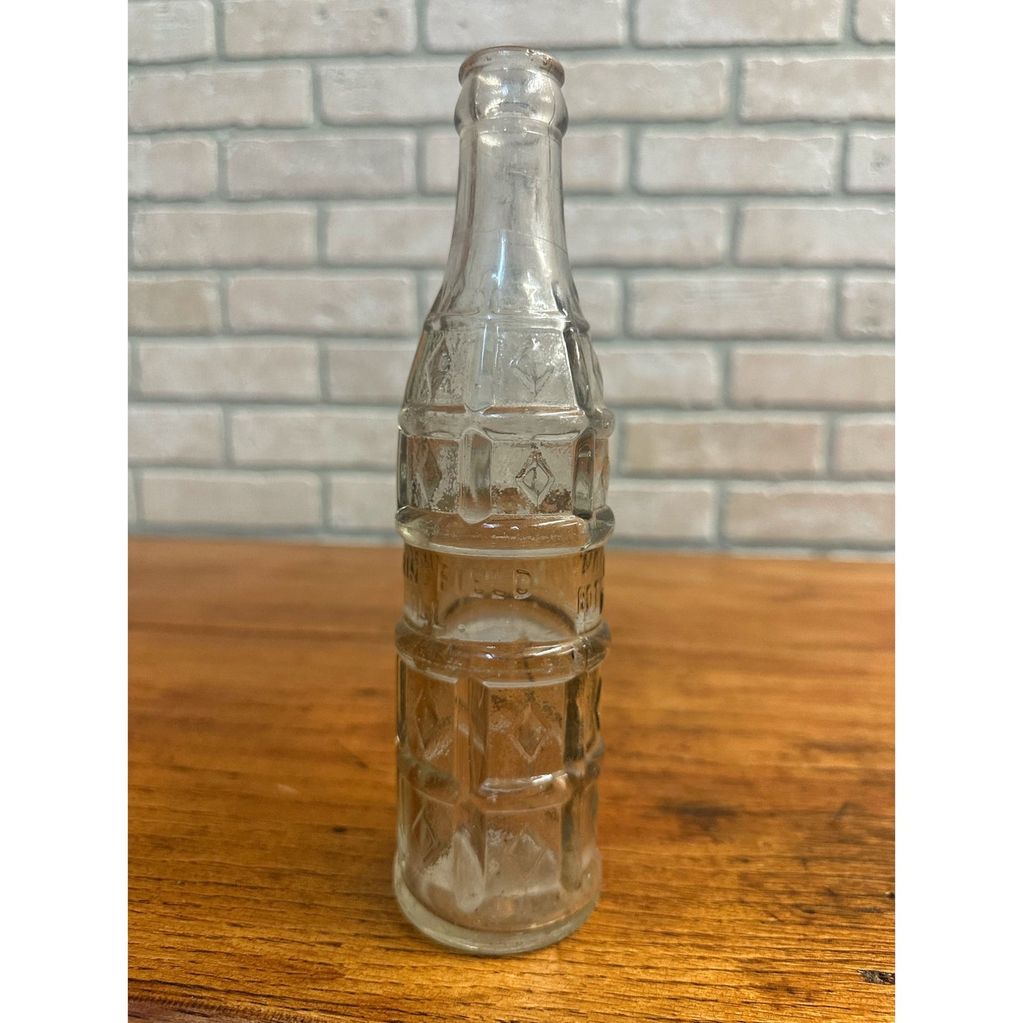 1940s Dr Pepper Embossed Soda Bottle Diamond Pattern Springfield Illinois Vintage