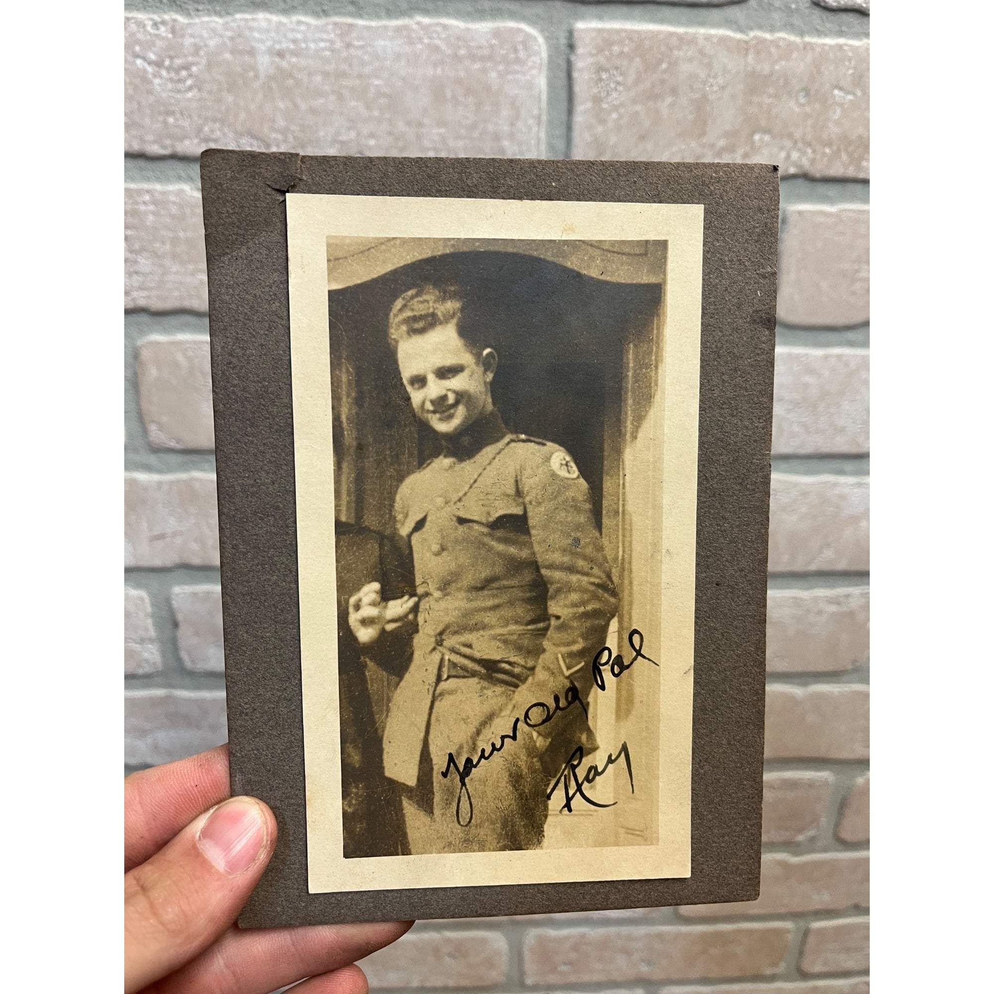 Vintage WW1 US Army Solider Keepsake Sweetheart Photo Homefront Original WWI