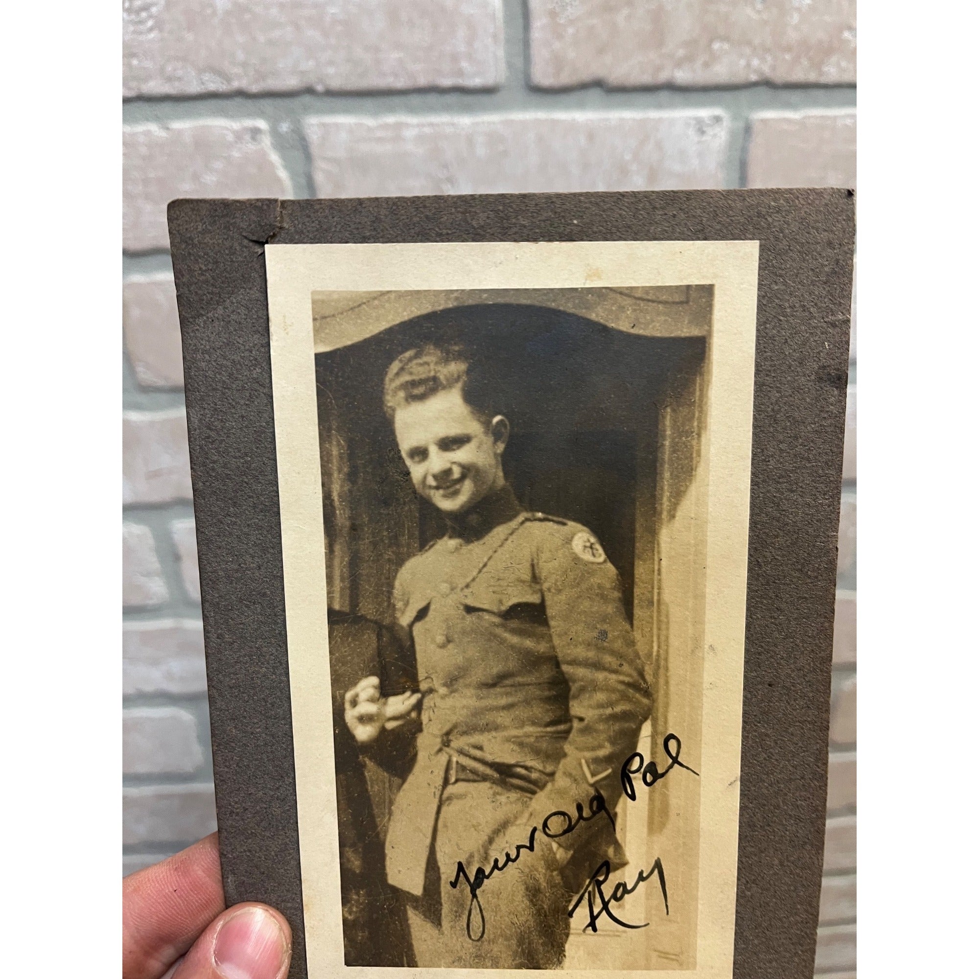 Vintage WW1 US Army Solider Keepsake Sweetheart Photo Homefront Original WWI