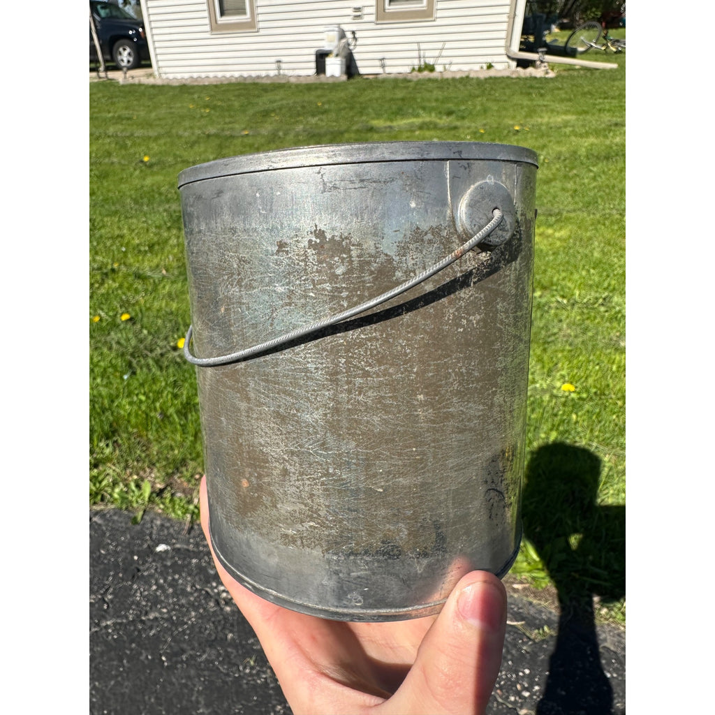 Original Black Americana Honey tin Pail Zipperer Brothers Whitelaw Wis