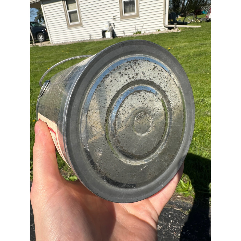 Original Black Americana Honey tin Pail Zipperer Brothers Whitelaw Wis