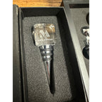 Monogram Bottle Wine Opener Kit Stopper, Pourer, Drip Collar 5-Piece BLK Box Set