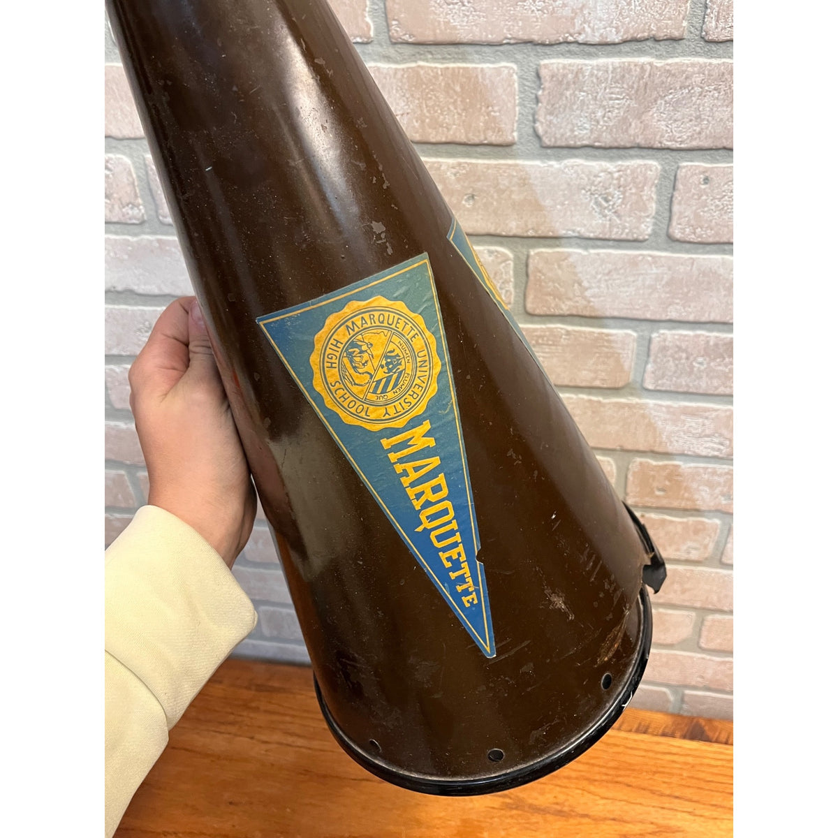 Vintage 1950s Marquette University High School Cheerleading Megaphone Cheer Horn