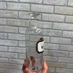 Vintage Glass Pharmacy Apothecary Bottle With Stopper and Glass Label Reading Tr. Aloe (Tincture of Aloe)