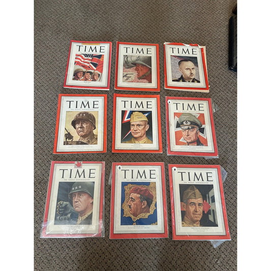 1943-45 Time Weekly Magazine Issues Lot WWII General Patton, Eisenhower, Himmler