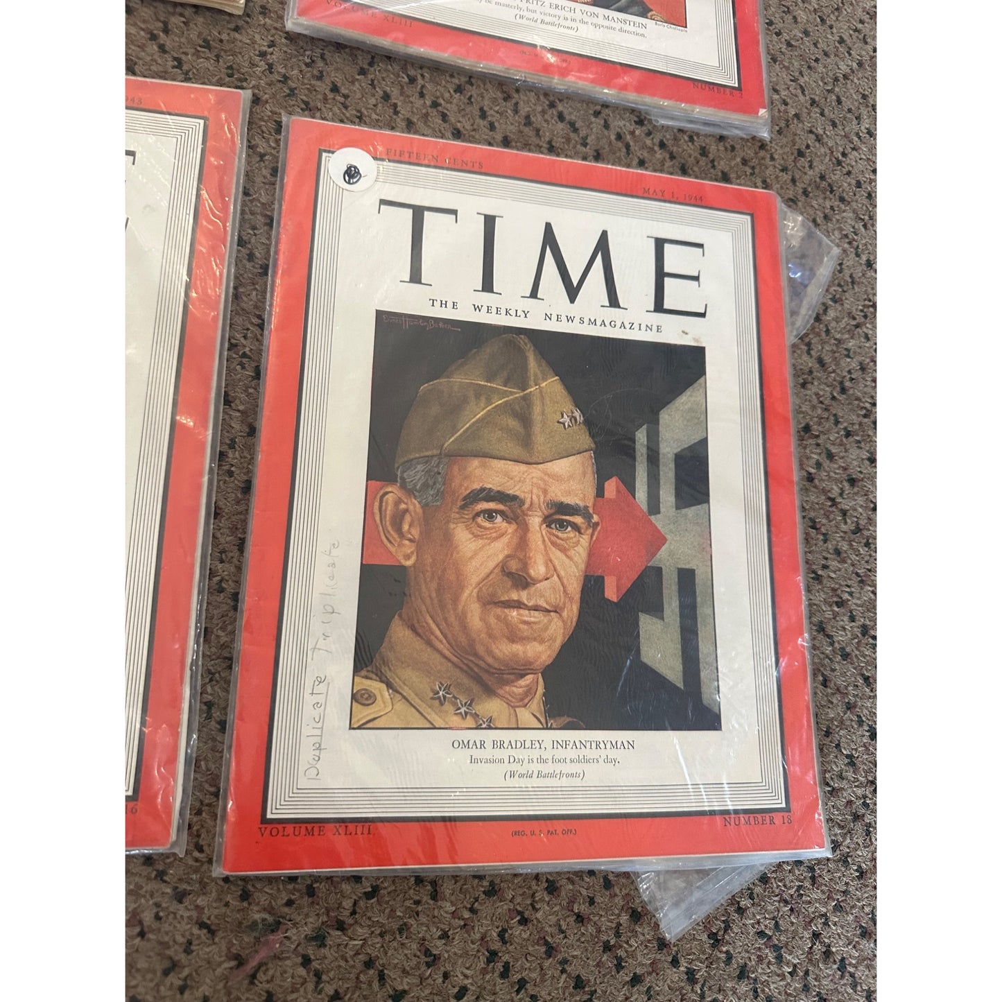 1943-45 Time Weekly Magazine Issues Lot WWII General Patton, Eisenhower, Himmler