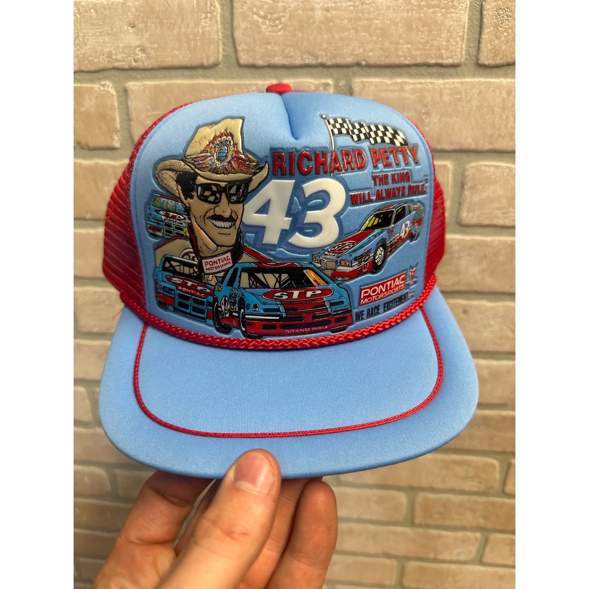 Vtg 80's Richard Petty Snapback Trucker Hat Cap Kandi Tops The King STP Pontiac