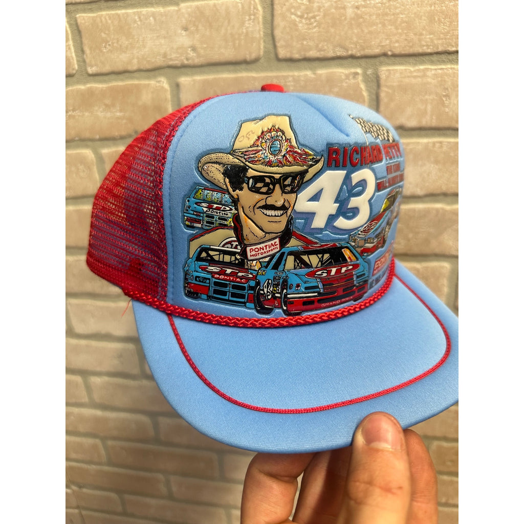 Vtg 80's Richard Petty Snapback Trucker Hat Cap Kandi Tops The King STP Pontiac