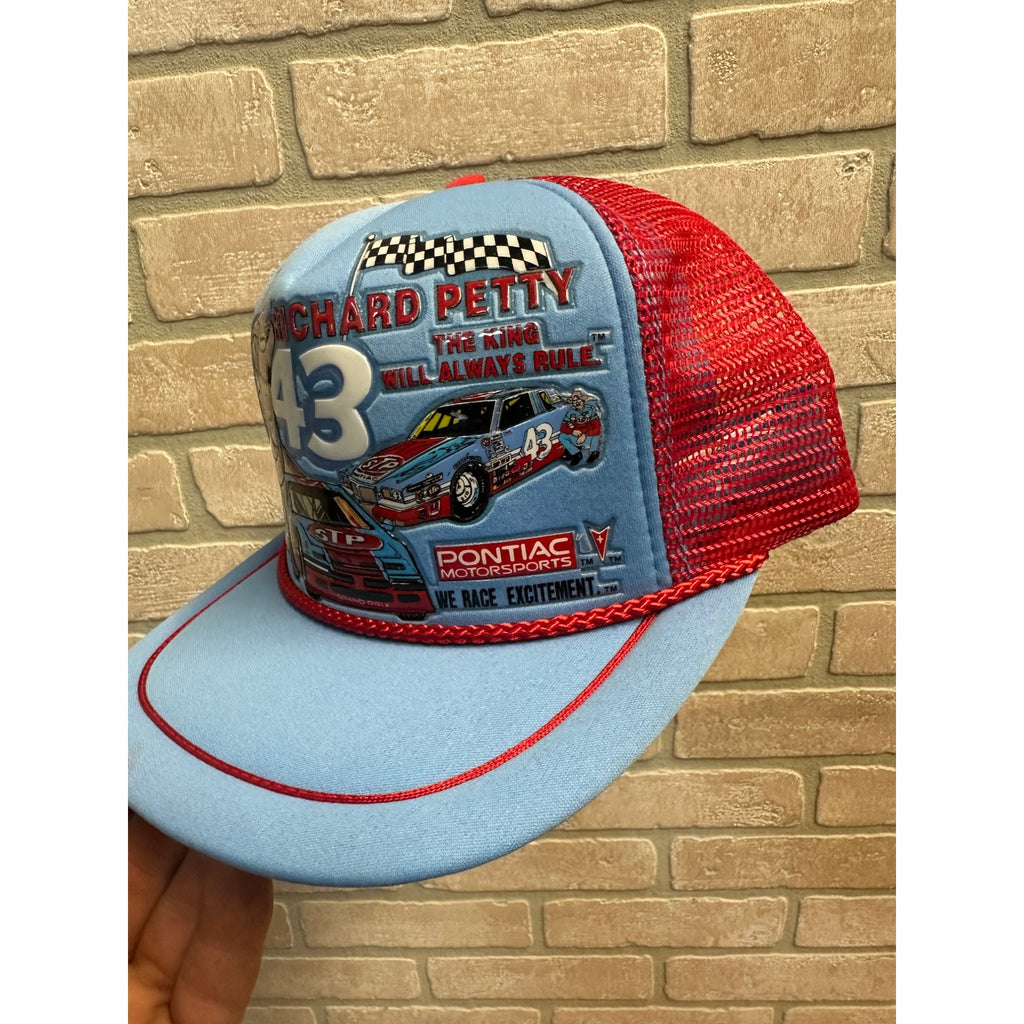 Vtg 80's Richard Petty Snapback Trucker Hat Cap Kandi Tops The King STP Pontiac