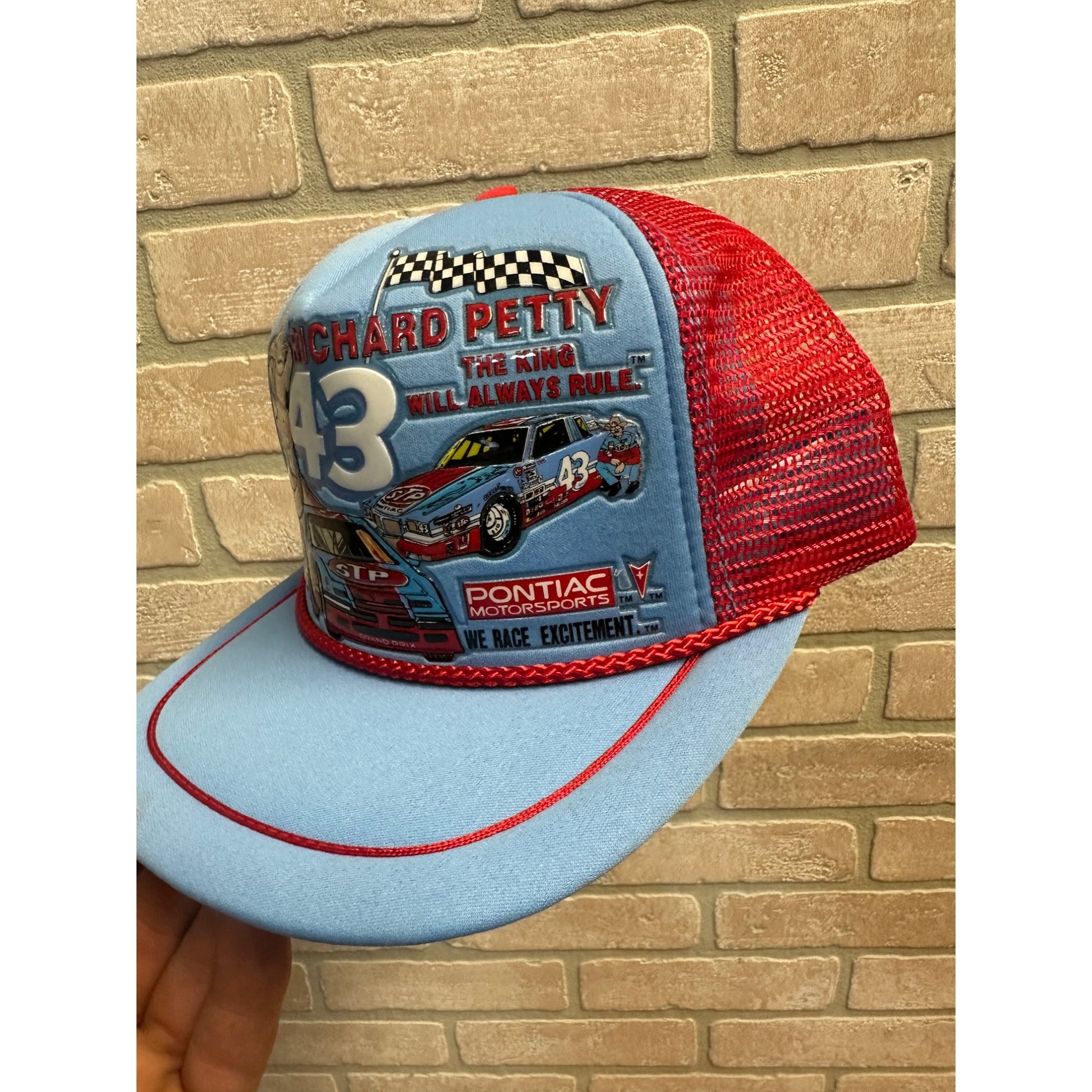 Vtg 80's Richard Petty Snapback Trucker Hat Cap Kandi Tops The King STP Pontiac