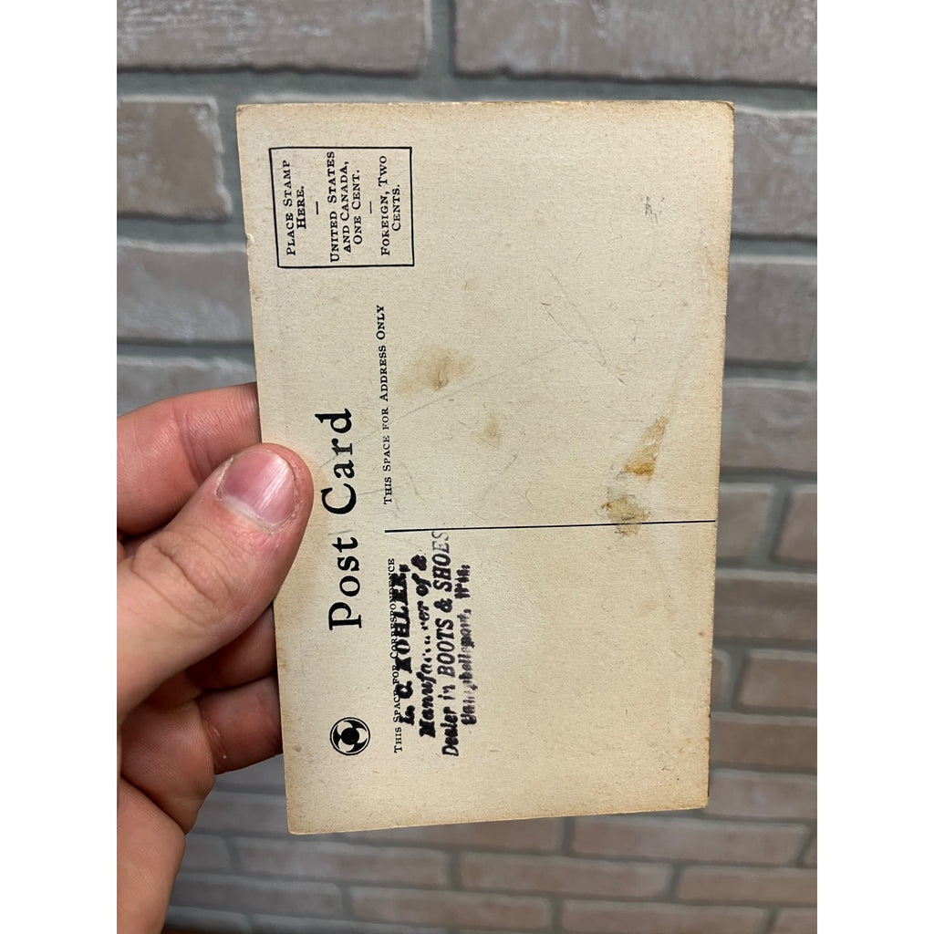 Vintage c1910s Liberty Bell Shoes Selz Chicago Advertising Patriotic Postcard