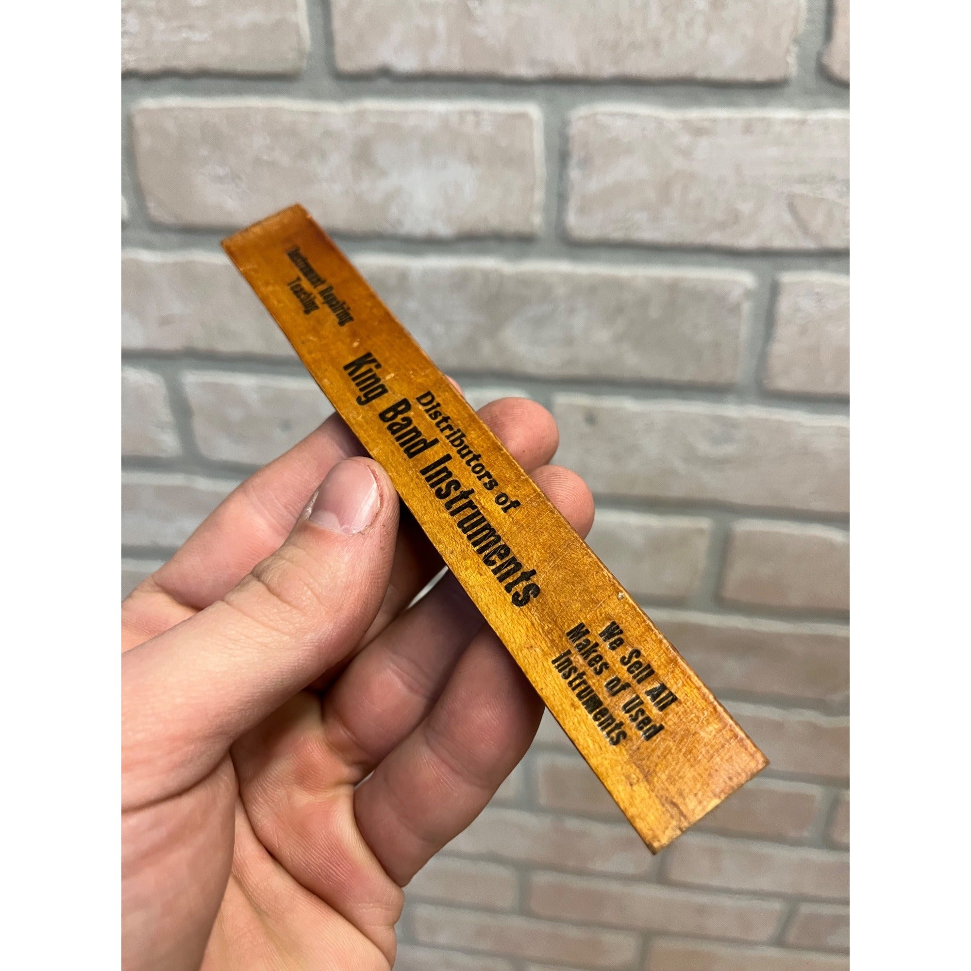 Vintage Milwaukee Wisconsin Wooden Advertising Ruler Buech Saxophone Shop