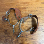 Vintage Horse Leather Straps Harness Riding Spurs  Brass and Nickel Cowboy