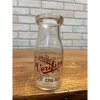 Vintage 1940s Verifine Dairy Ice Cream One Pint Glass Milk Bottle Wisconsin