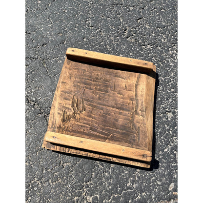 Antique Primitive 1800s Wooden Butcher Block Cutting Board w/ Wood Mallet OOAK