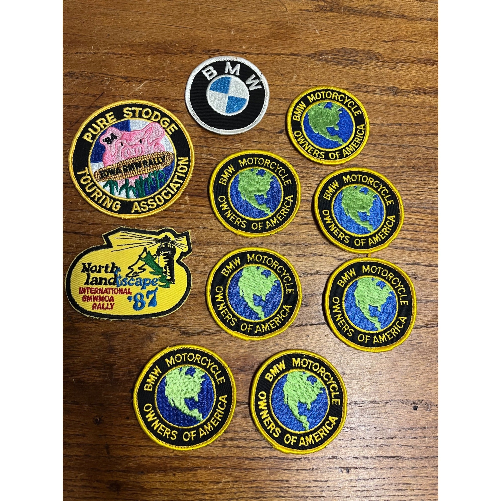 Vintage Huge Lot BMW Car Owners Group Jacket Hat Patches Iowa Rally ++